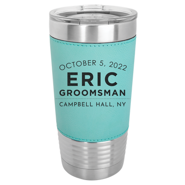 Personalized 20oz Leatherette Groomsmen Tumbler Gift
